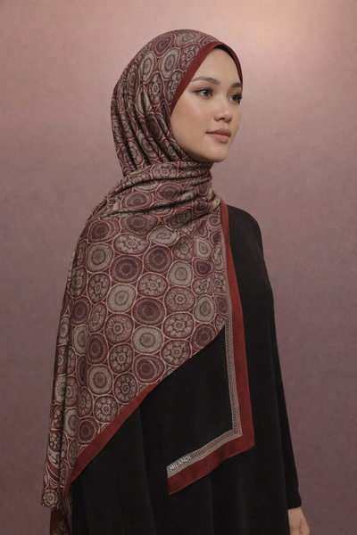 Mavi İpek Burgundy Series Soft Cotton Shawl D8