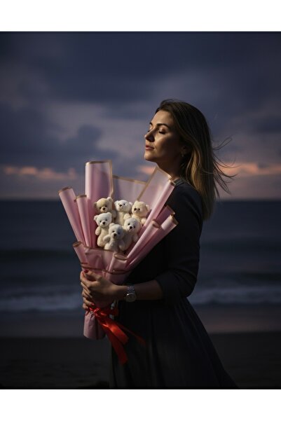 vibecomtr Teddy Love Peluş Ayıcık Buketi Premium Romantik Hediye Sevgiliye Öz...