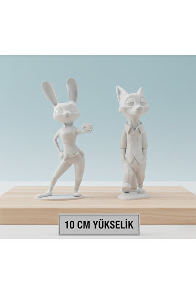 heybeden.com Zootropolis Nick & Judy 10 cm Dekoratif Figür Seti - 3D Baskı + ...