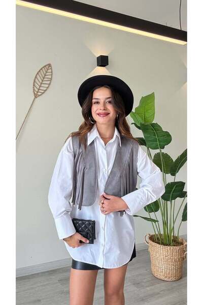 Maxi modena Modern Vest with Tassel Detail – Strong and Free-Style – Gray