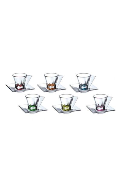 RCR Crystal Set of 6 Colored Espresso Cups FUSION Rcr Crystal, 70ml