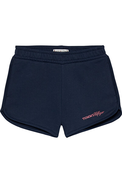 Tommy Hilfiger Girl's Navy Blue Glitter Tommy Casual Shorts