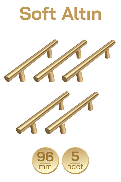 Badem10 96mm Alteta (5 komada) mekani zlatni metalni namještaj za kuhinjske o...