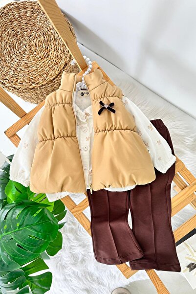 Minigimin Cicileri Set de 3 piese pentru fetițe, cu vestă și cămașă din bumba...