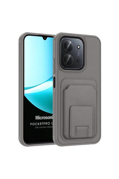 Microsonic Redmi 15C Case Pocketpro Litchi Gray