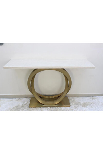 DEC8 Luxurious entry console with a distinctive gold design
