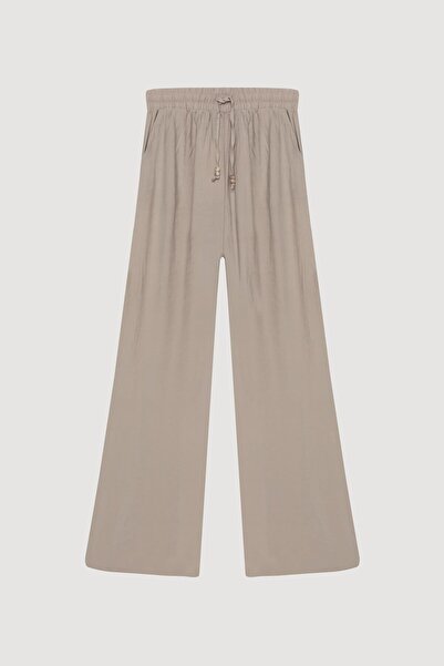 Quzu Elastic Waist Lace-Up Detailed Trousers