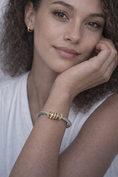 SE Jewellery Collection Selin Ersoy Gümüş Burgu Tel Örme Çelik Kelepçe Bileklik