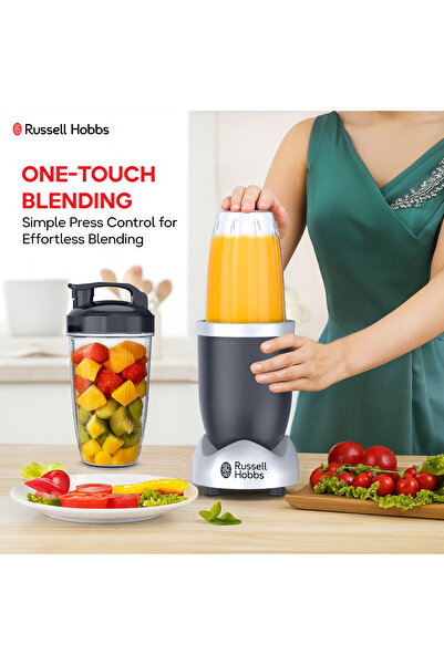 RUSSELL HOBBS خلاط نوتري بقوة 900 واط، وسرعة دوران 23000 دورة في الدقيقة، وسعة 3 أكواب، وشفرات للعصائر والطحن.