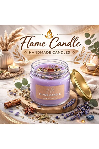FLAME CANDLE HANDMADE CANDLES Aromaterapi Kavanoz Mum , Bolluk Bereket , Huzu...