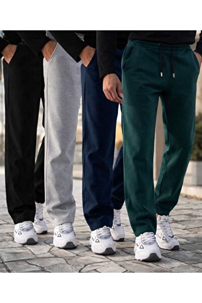 qavnas Unisex 4-Piece Sweatpants Set – Knitted Fabric, Comfortable Sporty Bag...