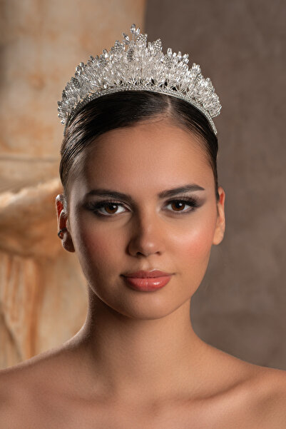 Simay Aksesuar Taşlı Gelin Tacı,Gelin Saç Akseauarı