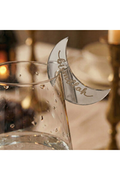 iwa concept مجموعة من 6 زينة أكواب رمضان مصنوعة من الأكريليك مكتوب عليها بسم ...