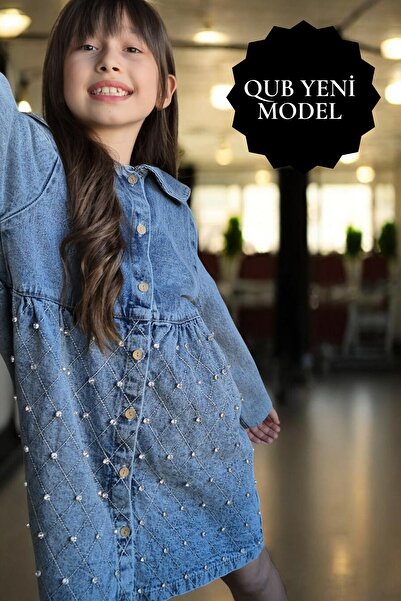 QUB CLUB Rochie de sărbătoare pentru fete, brodată și împodobită cu pietre