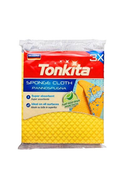 Tonkita Cellulose Sponge Cloth 3-pcs – Super Absorbent Plant-Based Cleaning C...