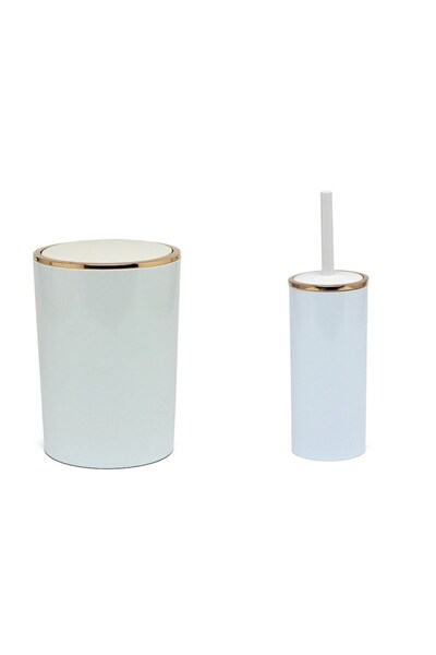 Prima Nova Primanova Lenox 2 Parça Banyo Seti Altın Çerçeveli Beyaz