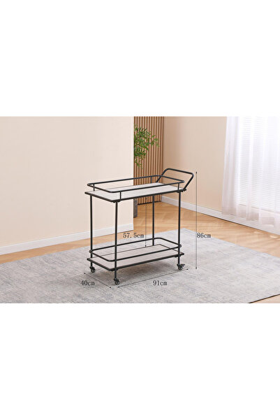 DEC30 A serving cart with a classic design and distinctive colors