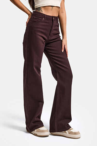 it's basic Women's Brown 7S6-81 Straight Fit High Waist Stretch Fabric Denim ...