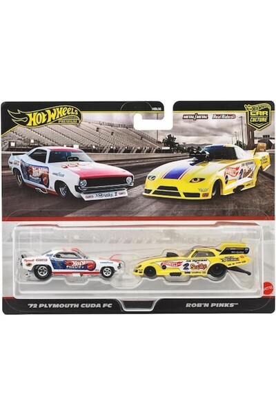 HOT WHEELS Set premium de 2 mașini metalice - Rob’n Pinks și mașina amuzantă ...
