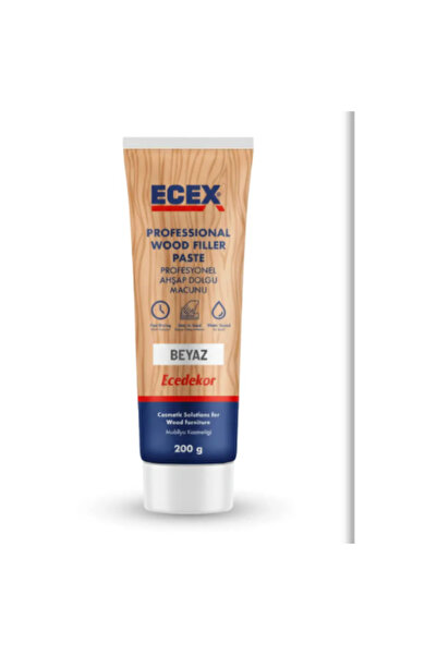 KARAPOLAT Ahşap Tamir Macunu 200 gr Tüp | ECEX - Çatlak Delik Dolgu Macunu Beyaz
