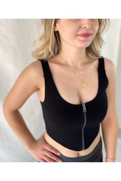 YAXİ Zippered Steel Bustier