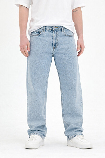 Polo State Blugi albaștri pentru bărbați, cu croială largă și aspect spălat