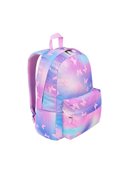 St.Majewski Rucsac St.Right cu 1 compartiment, impermeabil, fluturi roz BP33