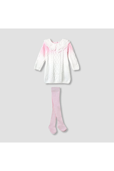 Juniors Cable Knit Textured Dress with Tights