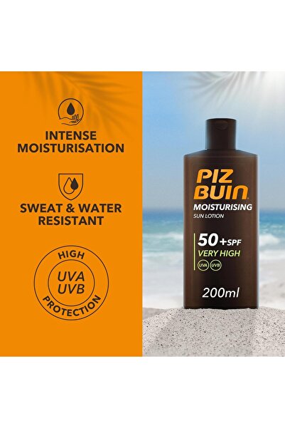 Piz Buin Moisturising Sun Lotion Spf50+, 200Ml (Packaging May Vary)