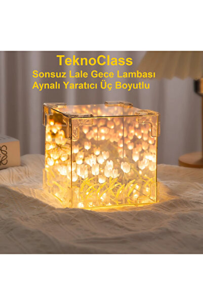 Canderel Sonsuz Lale Gece Lambası Aynalı Üç Boyutlu Küçük Küre SEVGİLİYE ARKA...