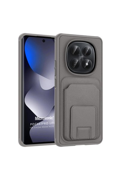 Microsonic Redmi Note 15 4g Case Pocketpro Litchi Gray
