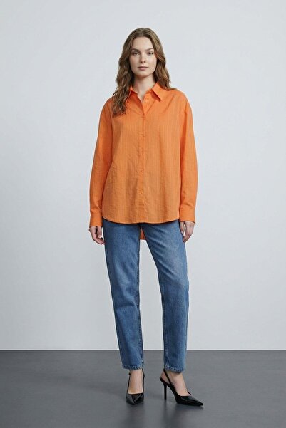 Quzu Pinstripes Buttoned Oversize Shirt