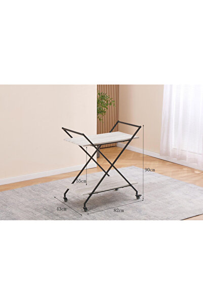 DEC30 A serving cart with an elegant design and distinctive colors