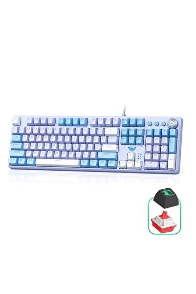 Timebox Tastatură mecanică de gaming Timebox cu 104 taste, comutator albastru...