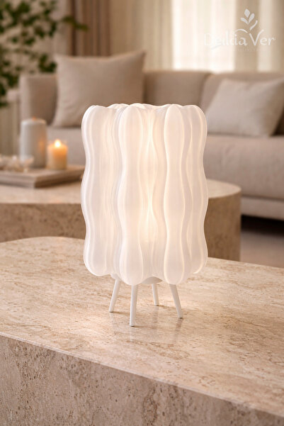 Belle Vie Aurora Opal Wave Form Ambient Lamp — Transparent White Premium Deco...