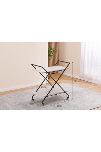 DEC30 A serving cart with an elegant design and distinctive colors