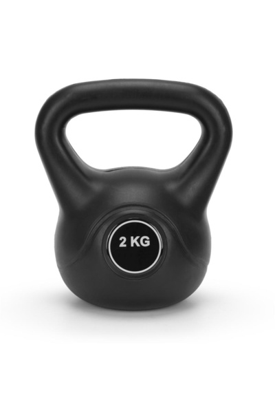 SERSIMO Kettlebell 2 kg, bitum cu acoperire ABS durabilă, 19x16 cm, negru