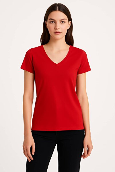 PROLET تي شيرت نسائي برقبة على شكل حرف V