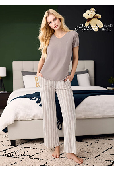 Pierre Cardin Women's V-Neck Short Sleeve Pajama Set – Modal & Cotton Comfort...