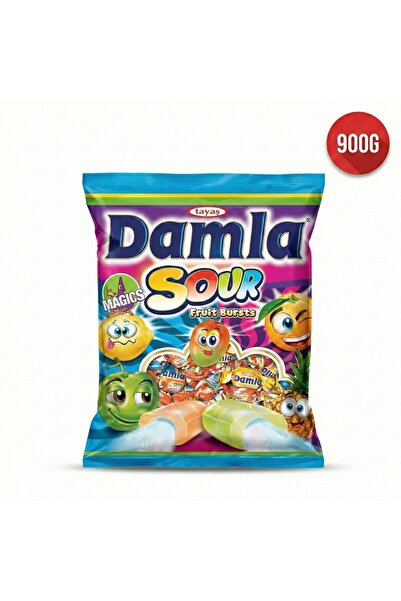 TAYAŞ Bomboane moi umplute cu aromă de fructe acrișoare Damla 900g