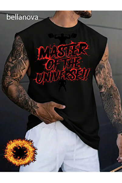 bellanova Men's Streetwear Style Original Lettered Black Cotton Tank Top Clot...