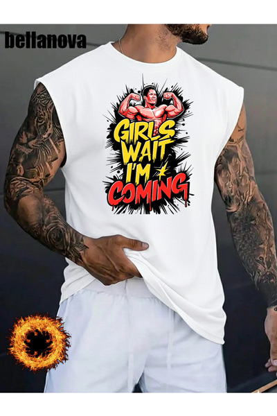 valeriae قميص رجالي أبيض مطبوع بقصة واسعة من القطن وياقة دائرية