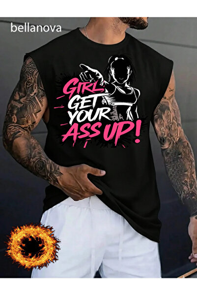 bellanova Limited Edition Design Raw Denim Themed Relaxed Fit Sleeveless T-Shirt