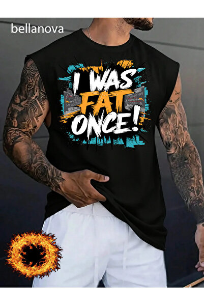 bellanova Men's Streetwear Style Original Lettered Black Cotton Tank Top Clot...