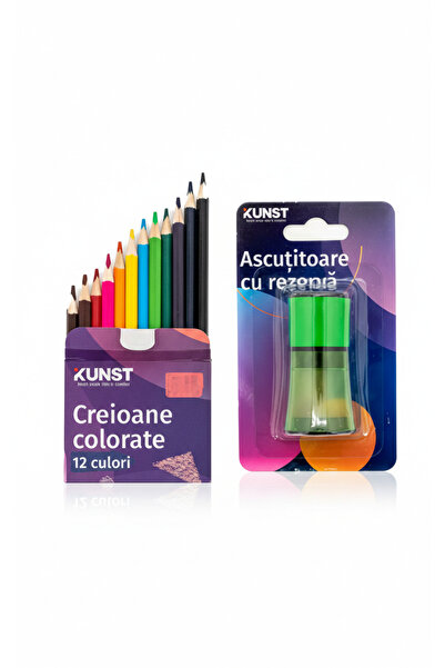 Kunst SET 12-piece Coloring Pencils and Sharpener with Refill