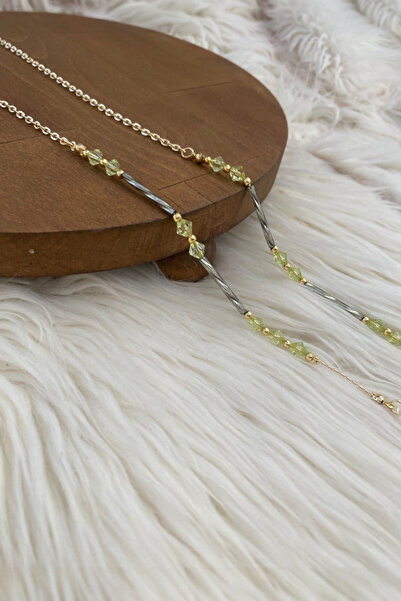 SAVETTE سلسلة نظارات خضراء مزخرفة بتصميم خاص، إكسسوار هدية، حامل نظارات