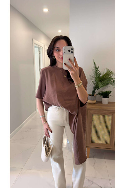 BİRCANÇİL Римска блуза с качулка Vatkalı с млечно кафе