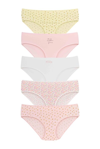 delis Set 5 perechi de chiloti din bumbac, pentru dama, 53500, Multicolor