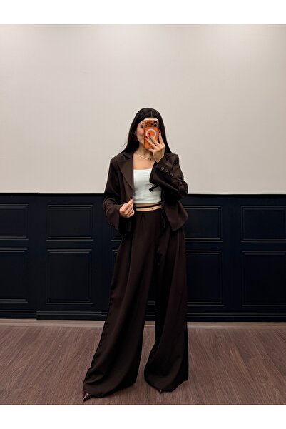 LOISY Women's Rope Detailed Blazer Jacket and Trousers Set