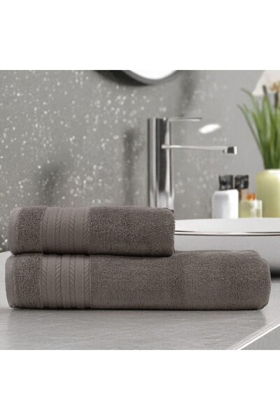 Lenjerii Deosebite Set of 2 100% Cotton bath towels in gift box, terry 500 GS...